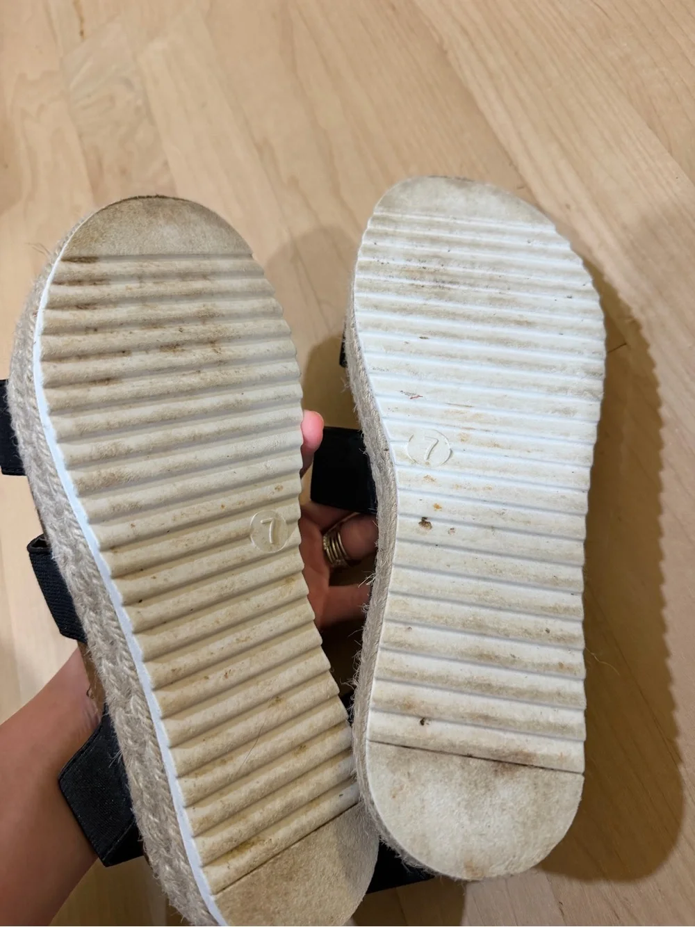 American Eagle Outfitters Black Espadrille Platform Sandals